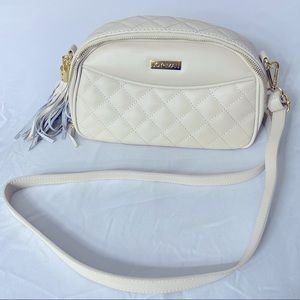 Joy & Iman Diamond Quilted Leather Crossbody Bag